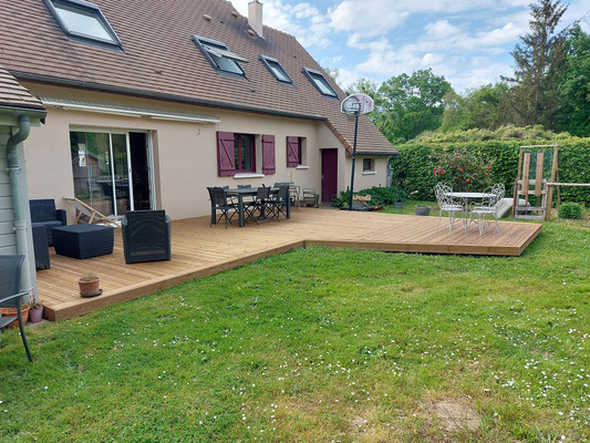 réalisation d'une terrasse en pin classe 4