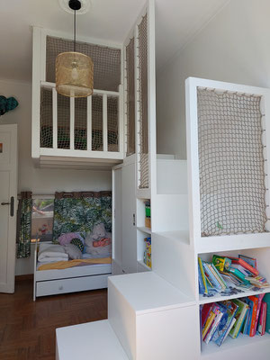 Aménagement d'une chambre d'enfant. Réalisation en médium peint