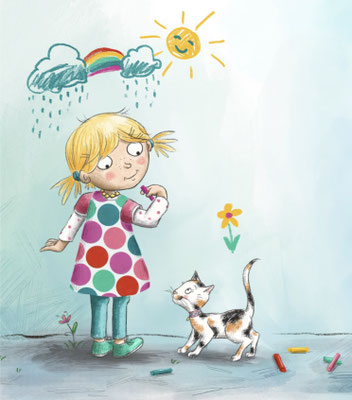 Mädchen mit Katze