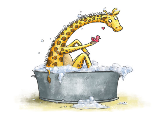 Giraffe in Wanne