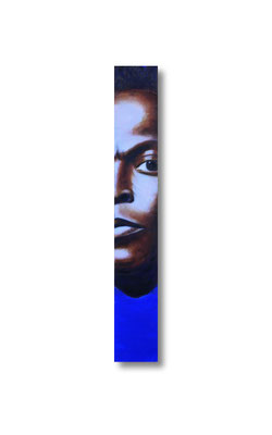 Miles:   3.5 x 24 x 1"  acrylic on wood