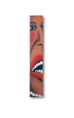Lady In Waiting:  3.5 x 22.5 x 1"  acrylic on wood