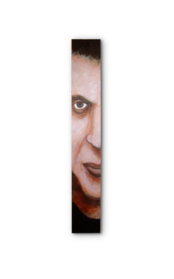 Hit Man:  3.5 x 24 x 1"  acrylic on wood