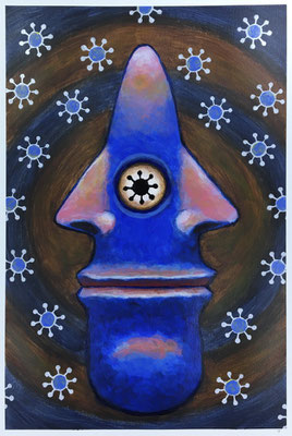 Transmogrification / COVID #19  (12x18" / acrylic on paper)
