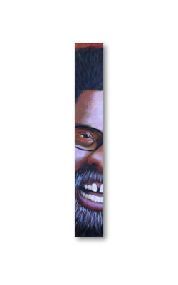 Dr. Cornelius West:   3.5 x 24 x 1"  acrylic on wood