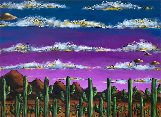 Life Line From Planet B / 24x18" acrylic on paper