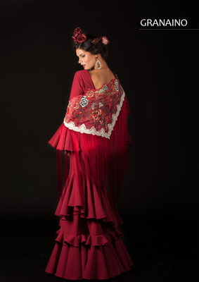 El Ajoli フラメンコ 衣装 ワンピース ロングドレス カーキ