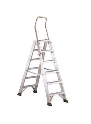 Escalera de aluminio doble subida con peldaño ancho TIJPAP1