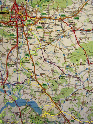 Karte Tag 3+4 Nove Mlyny - Brno - Vodni Dilo