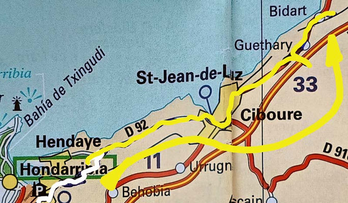 Map 227a: Hendaye - Bidart