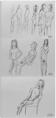 245.Skizzen.Life drawing quick poses.Martin.Christchurch.New Zealand