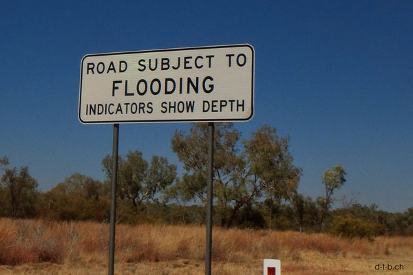 Australien.Überschwemmungstafel