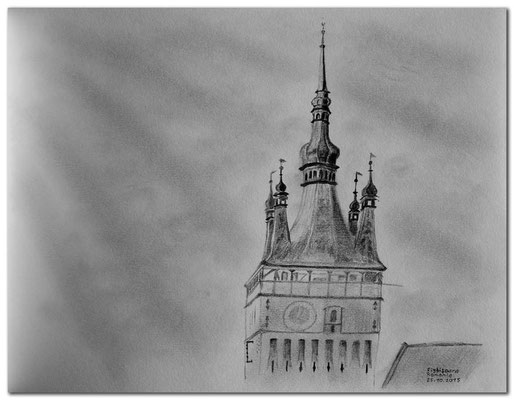 145.Skizze.Sighisoara.Rumänien