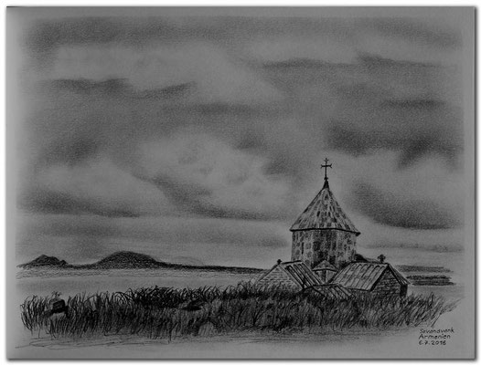 156.Skizze.Sevanavank.Armenien
