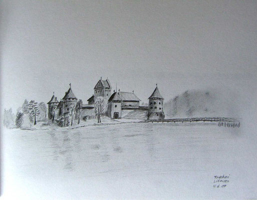 076.Skizze, Trakai /Litauen