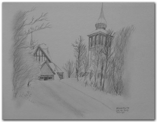 133.Skizze.Kiruna Kyrka.Sverige
