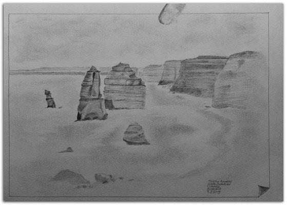 214.Skizze.Twelve Apostles.Grat Ocean Road.Victoria.Australia