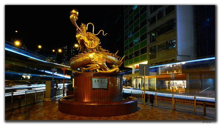 HK0107.Goldener Drachen Statue