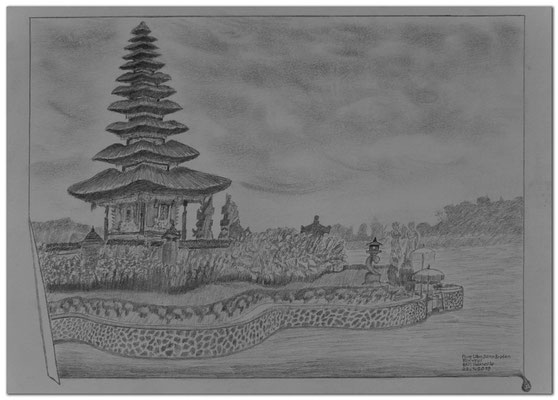 207.Skizze.Pura Ulun Danu Bratan.Bedugul.Bali.Indonesia