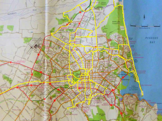 Karte: Christchurch Ausflüge