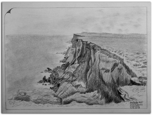 199.Skizze.Nullarbor N.P. Coastline.SA.Australia