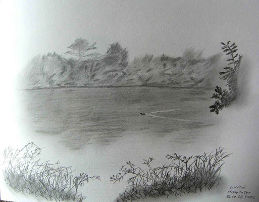 082.Skizze, Lorient, Etang du Ter /France