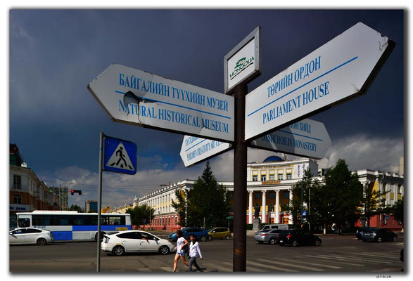 Mongolei.Ulaan Bator.Wegweiser