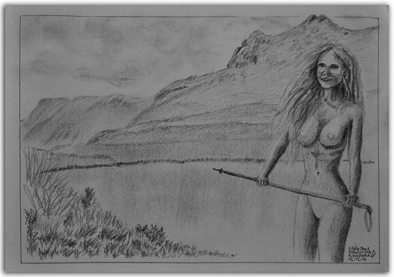 236.Skizze.Lake Peel.Kahurangi N.P.New Zealand
