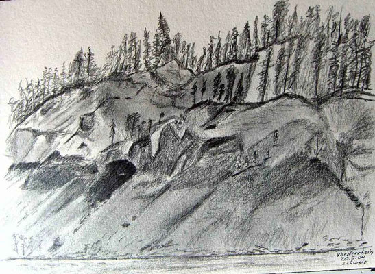 060.Skizze, Vorderrhein, Graubünden /Schweiz