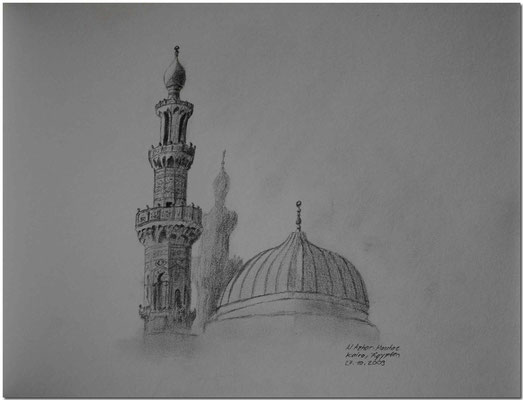 102.Skizze, Al Azhar Moschee, Kairo /Ägypten