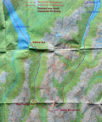 Karte: Nelson Lakes N.P. Travers - Sabine Circuit