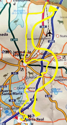 Map 180a: Puerto Real to El Cuerva de Sevilla