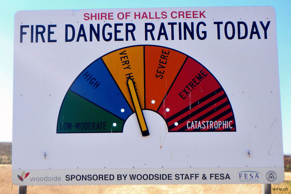 Australien.Buschfeuertafel