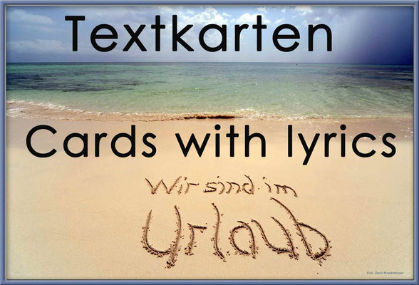 Fotogalerie Textkarten / Photogallery Cards with Lyrics