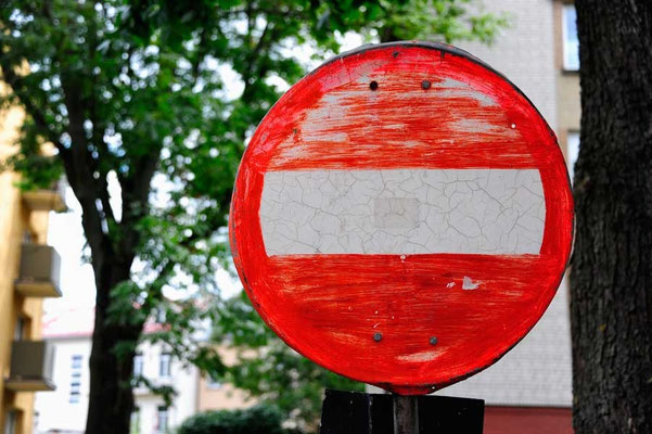Polen.Bialystok1.gemaltes Schild