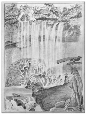 189.Skizze.Dambri Wasserfall.Bao Loc.Vietnam
