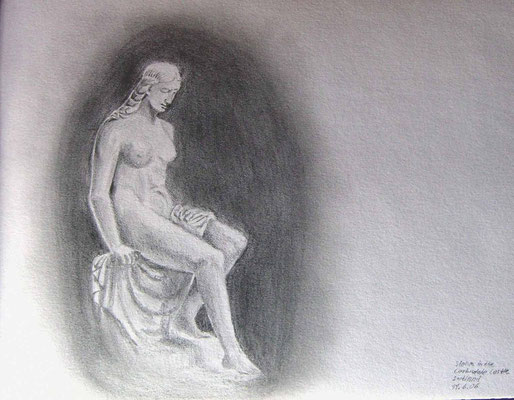 066.Skizze, Statue in the Carbisdale Castle /Schottland
