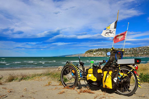 NZ: Solatrike am Strand von Southshore, Christchurch