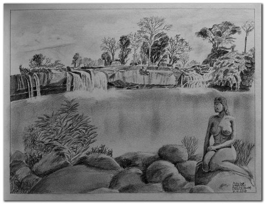 188.Skizze.Dray Sap Wasserfall.Buon Ma Thuot