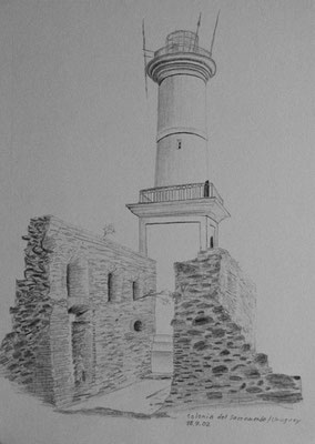 003.Skizze, Colonia del Sacramento, Faro /Uruguay