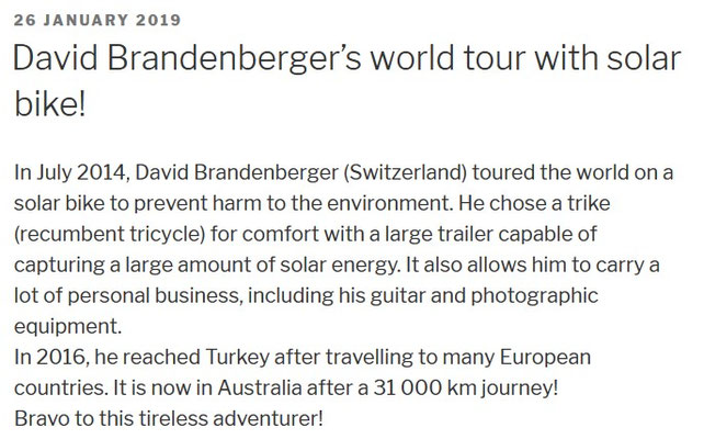 Article in the french Website in English