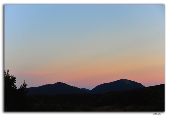 NZ0525.Kahurangi N.P.View from Salisbury Lodge in the evening