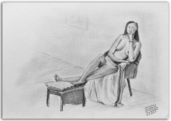 248.Skizze.Life Drawing.long pose.Clementine.Christchurch. New Zealand