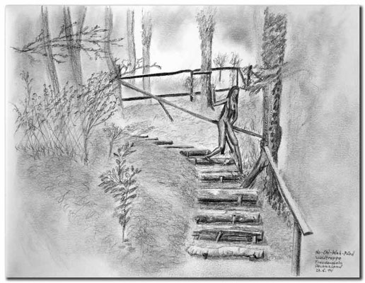 134.Skizze.Ho Chi Minh-Pfad,Waldtreppe,Freudenstein,Deutschland