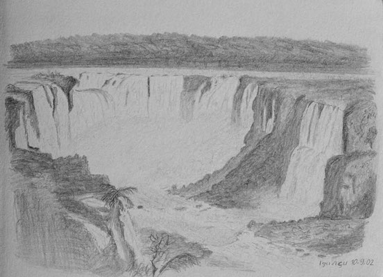 002.Skizze, Iguaçu /Brasilien