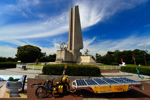 KR: Solatrike am Endpunkt des Korean Cross Country Bike Path