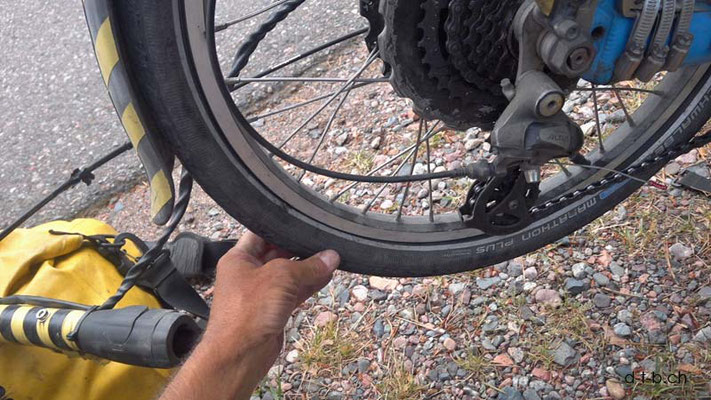 CA. Solatrike has a flat tire