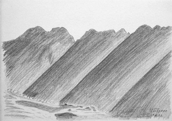 041.Skizze, Cerro Yanagaga /Peru
