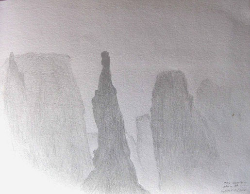 064.Skizze, The Needle in the mist /Schottland