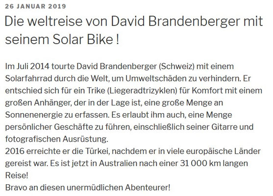 Artikel in der französischen Webseite auf Deutsch